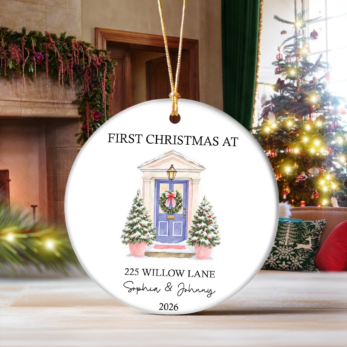 Personalized First Christmas At Ceramic Ornament, New Home Celebration Keepsake HO82 903606