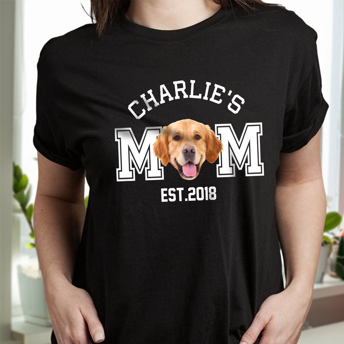 Custom Photo Dog Cat Dad EST Dark Shirt Gift For Dog Cat Lovers CH07 895954