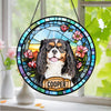 Personalized Dog Portrait Stained Glass Suncatcher, Custom Pet Memorial Stained Glass Photo Suncatcher HO82 903010