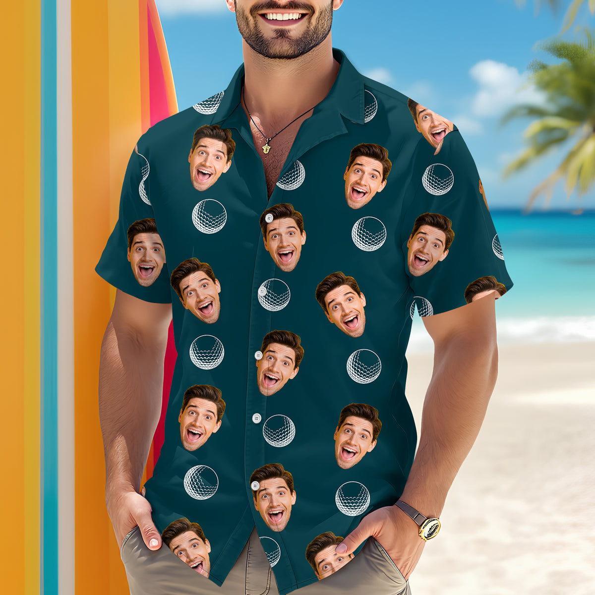 Custom Face Photo Hawaii Shirt Gift For Golf Lovers TH10 898189