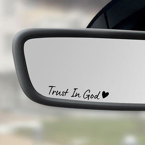 Trust In God Rearview Mirror Car Sticker, Inspirational Sticker, Religious, Christian Car Decal LM32 897455