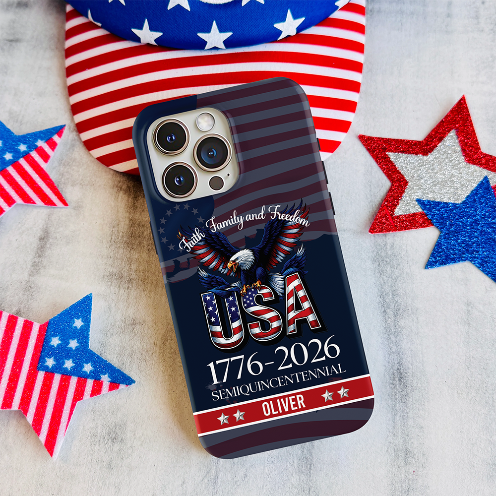 Custom Name Faith, Family & Freedom America 250 Years Patriotic Phone Case TH10 898613