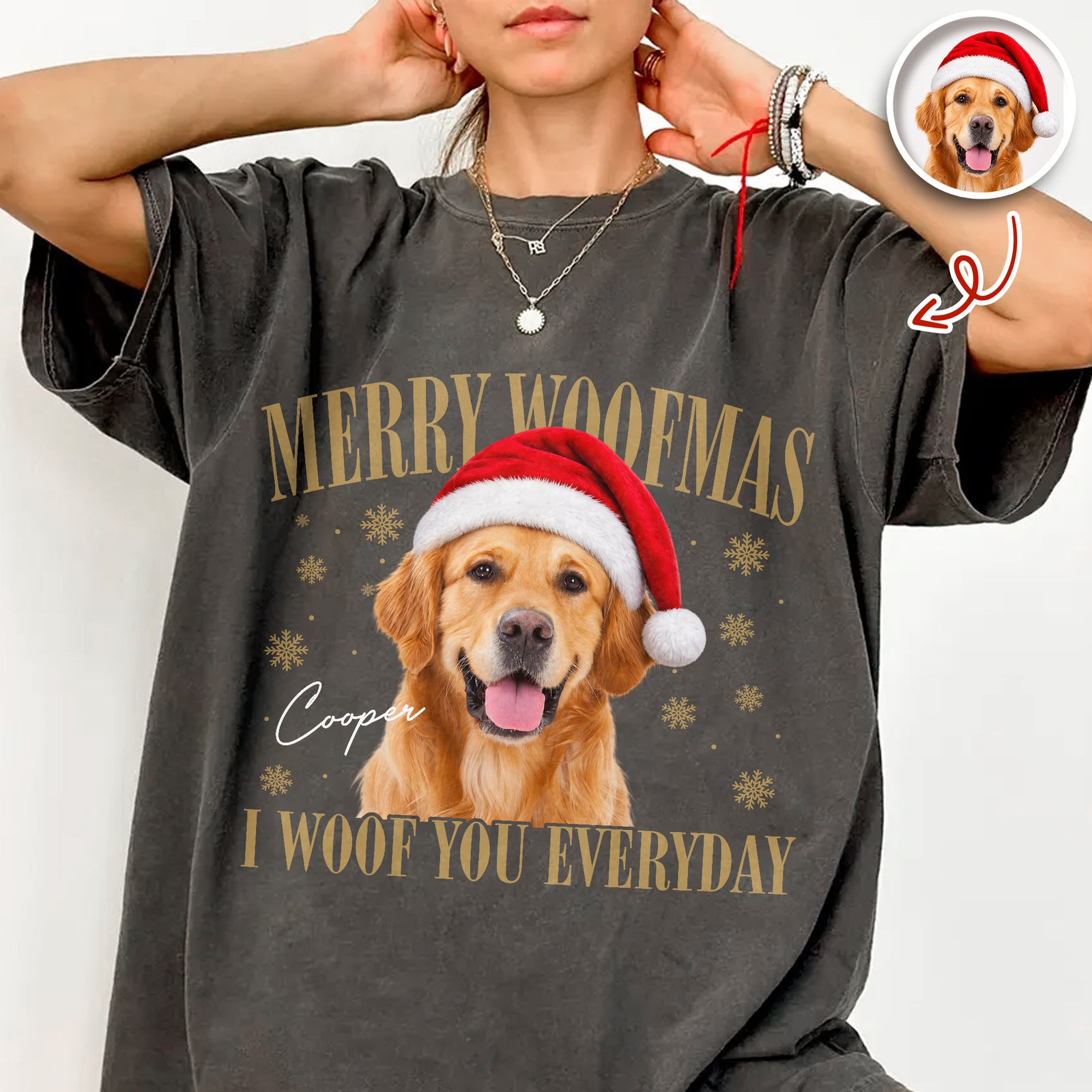 Custom Dog Photo Merry Woofmas Comfort Shirt - Gift For Christmas, Dog Lovers Gift HO82 903302