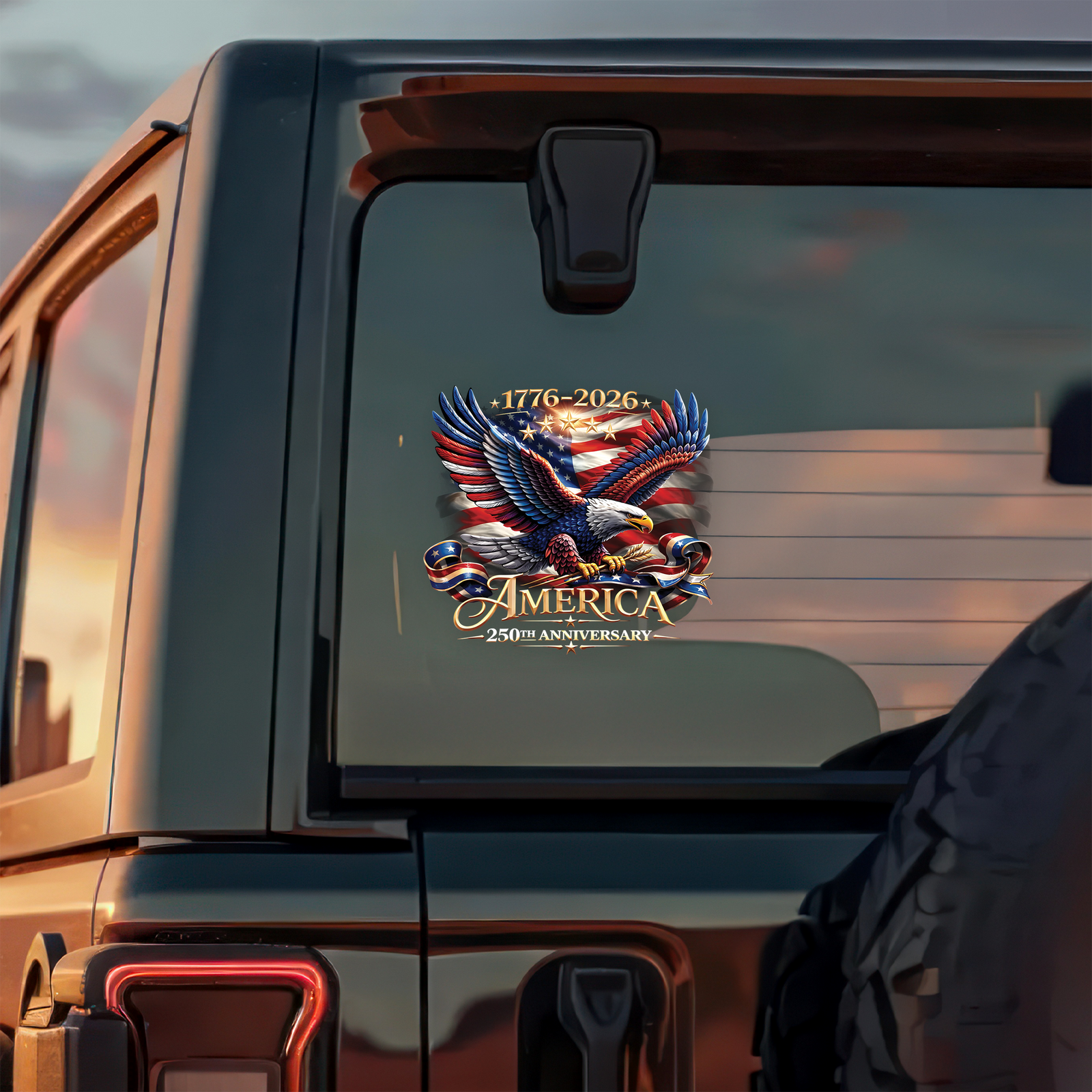 America 250th Anniversary 1776-2026 Patriotic Car Window Decal Sticker HA75 920870