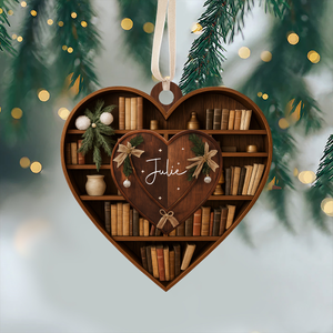 Personalized Bookshelf 2 Layer Wooden Ornament Book Lover Gift HA75 897490