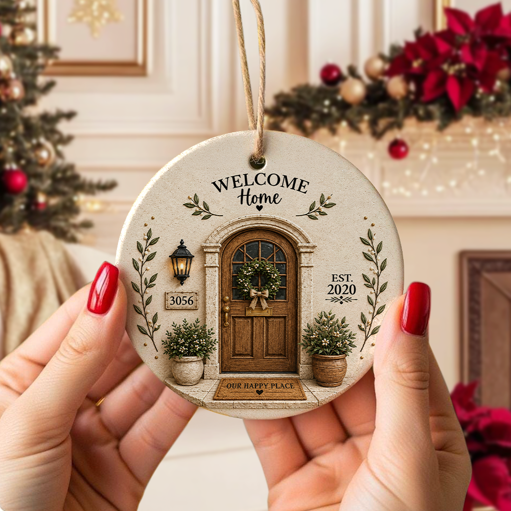 Personalized Welcome Home Ceramic Ornament , Christmas Decoration HO82 903602