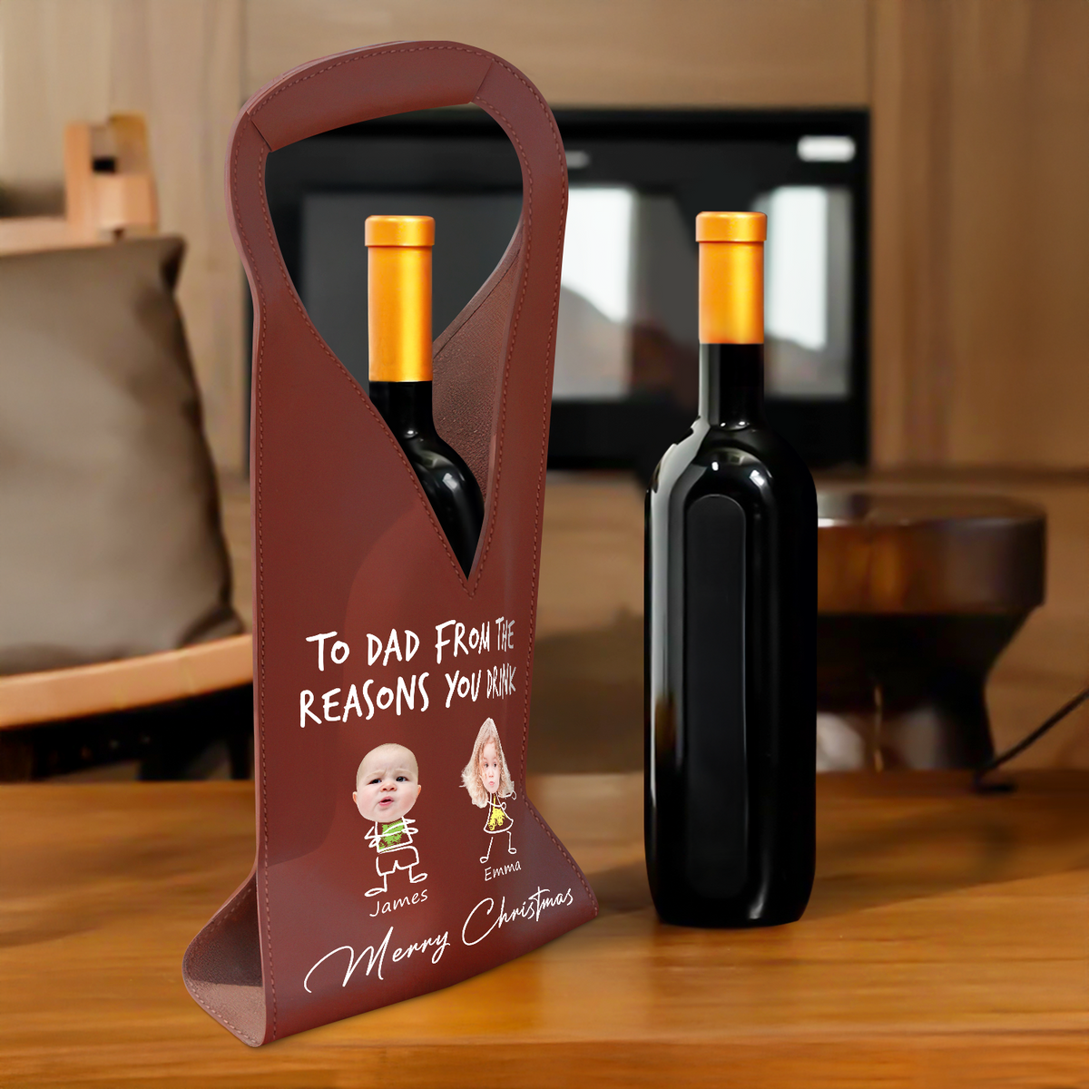 Custom Photo From The Reasons You Drink Leather Wine Bag HA75 892908