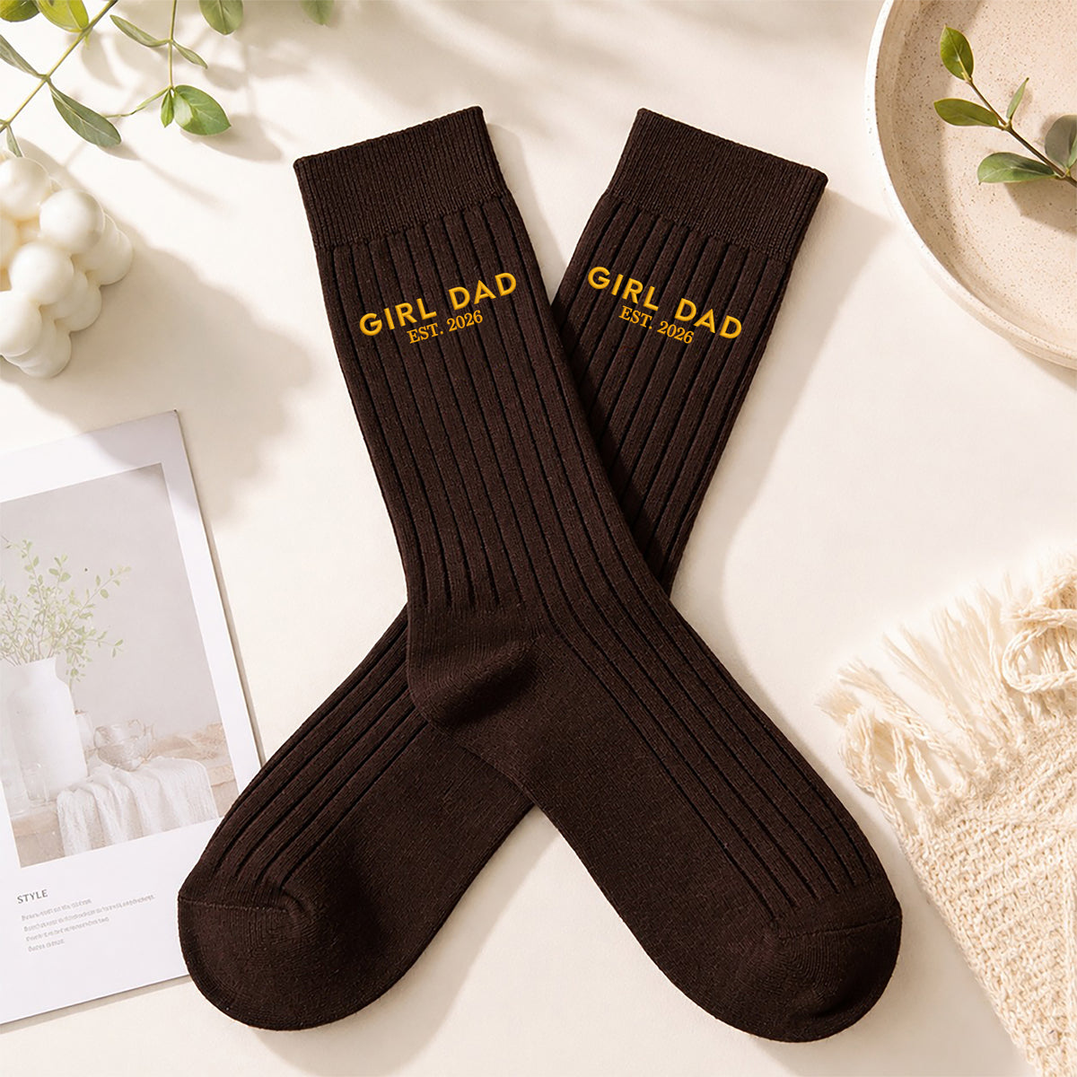 Personalized Girl Dad Embroidered Socks for Dad, Father’s Day Gift from Daughter HO82 903510