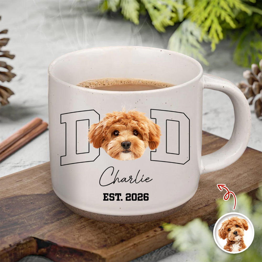 Custom Photo And Name Pottery Mug For Dog Dad TH10 169901