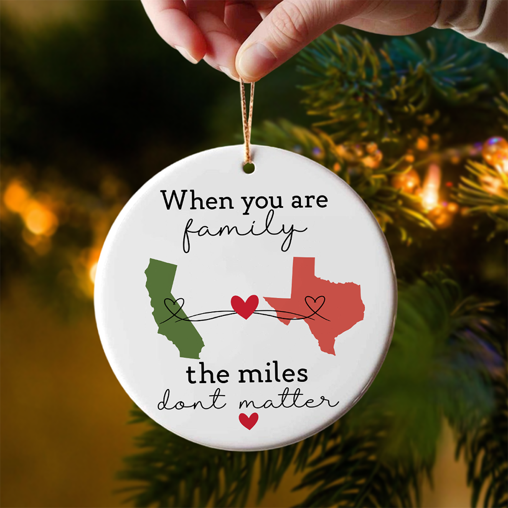 Custom State to State Long Distance Gift - Personalized Family Ceramic Ornament HO82 894662