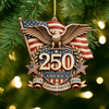 Personalized America 250th Anniversary Patriot Eagle Wooden Ornament HO82 903402