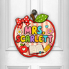 Personalized Apple Teacher Welcome Door Sign, Custom Name Classroom Door Hanger, Back to School Gift CH07 180038