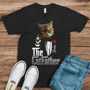 Custom Photo The Catfather Gentlemen Cat Shirt Personalized Gift For Dad HO82 893846