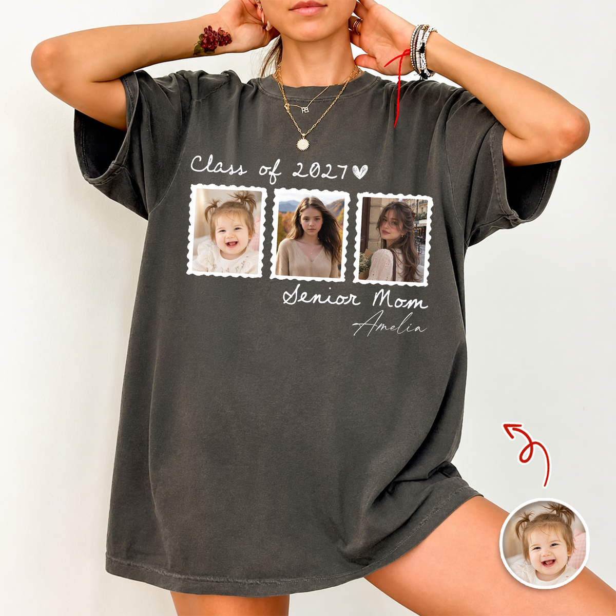 Custom Photo Senior Dad Mom Class Of 2027 Comfort Shirt Back To School Gift HA75 922102