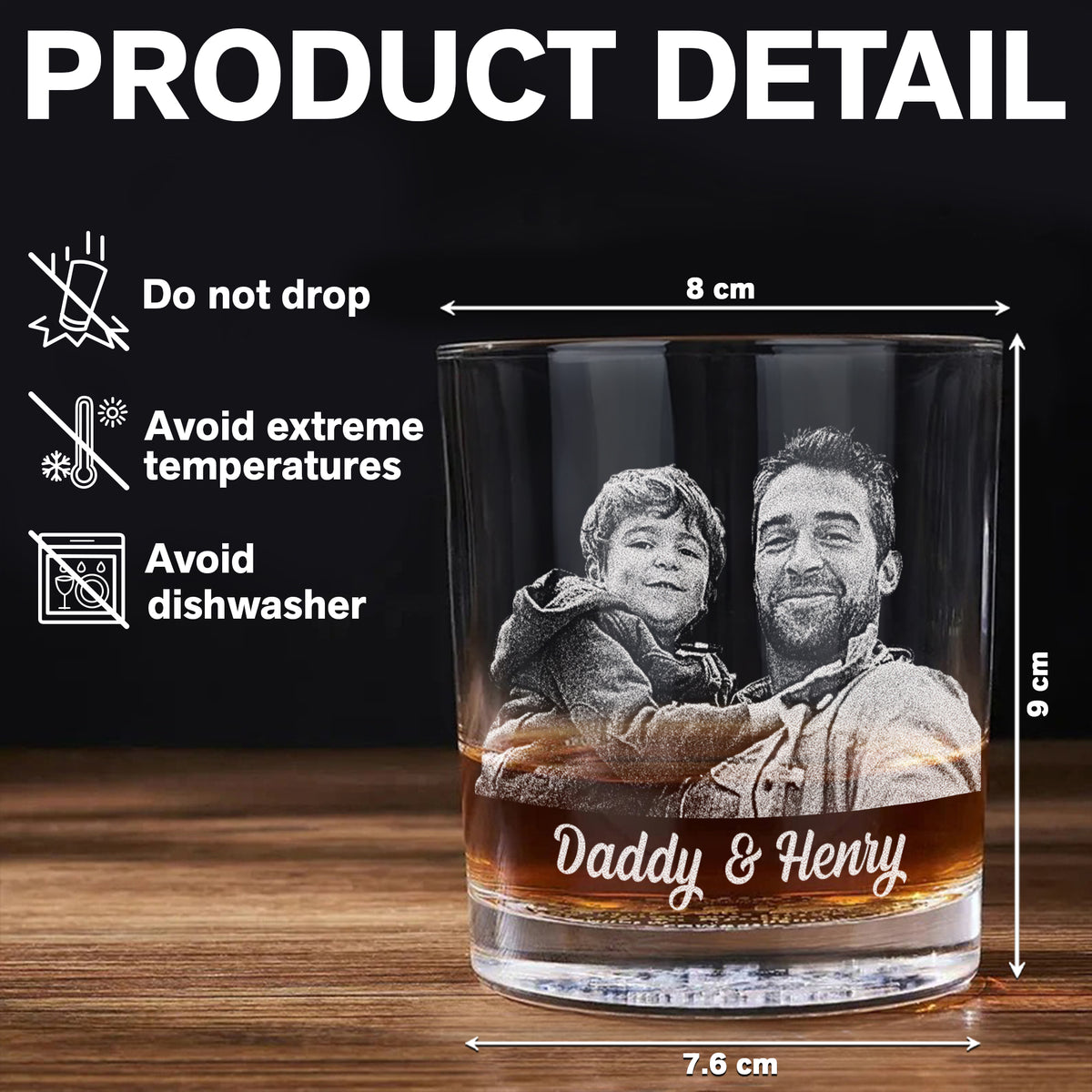 Custom Photo Daddy Having Us Is The Only Gift You Need Whiskey Glass LM32 893549