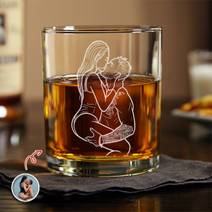 Custom Couple Photo I F*Cking Love You Either Way Works - Personalized Engraved Whiskey Glass Naughty Valentine Gift CH07 899726