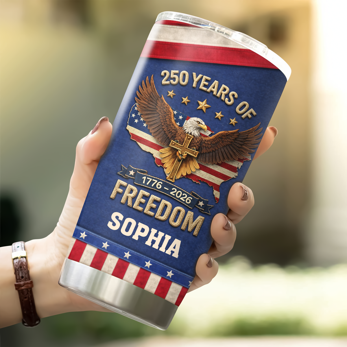 Custom Name 250 Years Of Freedom 1776 - 2026 Fat Tumbler TH10 898733