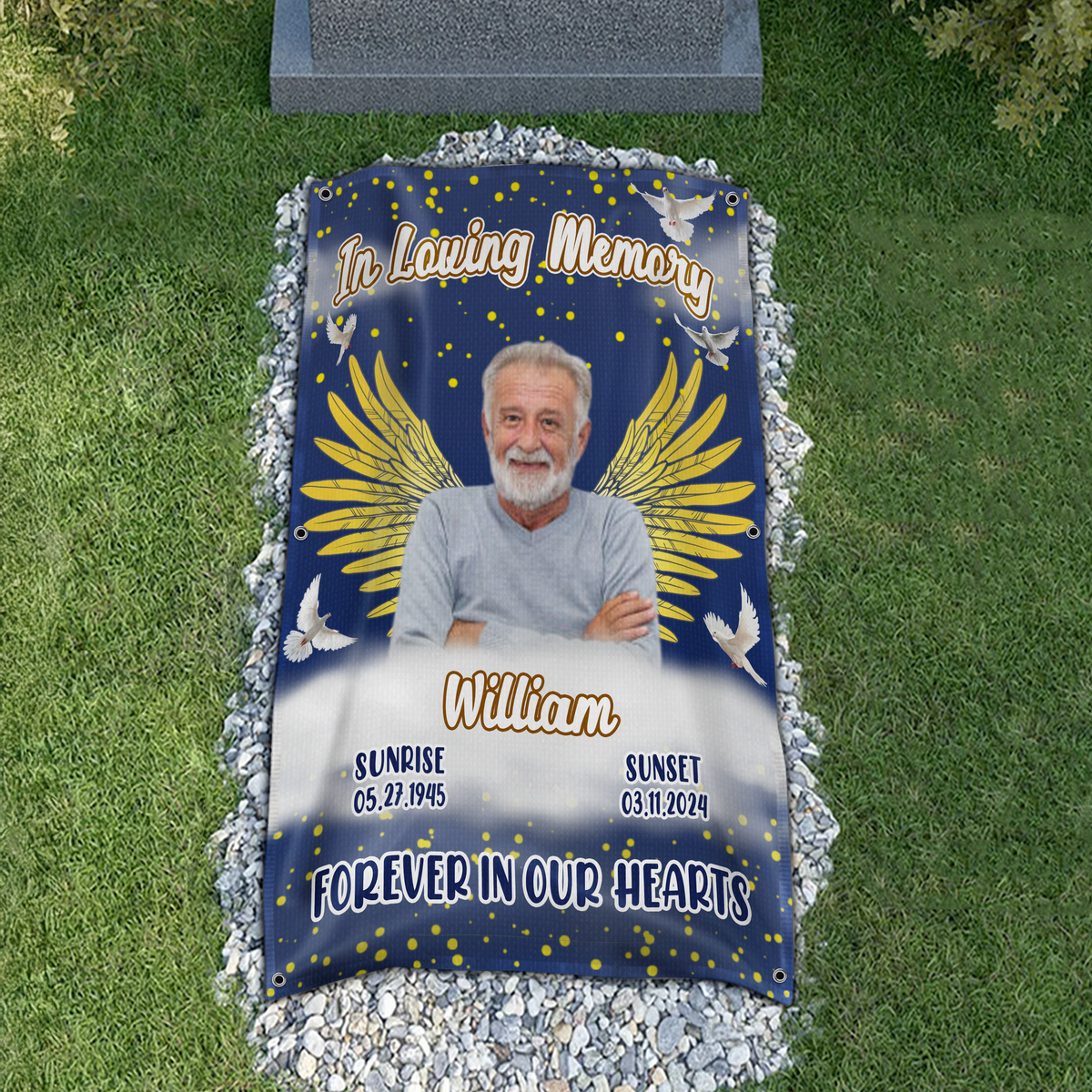 Custom Photo In Loving Memory Grave Blanket TH10 892689