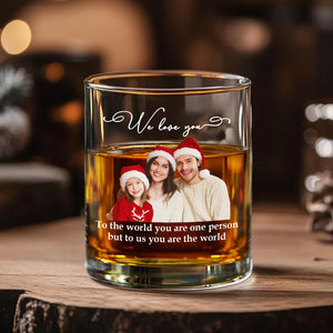 Custom Photo To Us You Are The World - Personalized Whiskey Glass TH10 894295