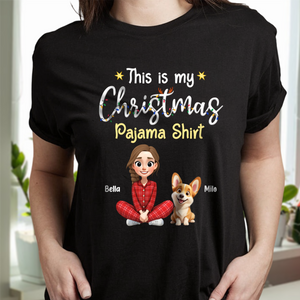 This is My Christmas Pajamas Shirt Personalized Dog Dark Shirt HA75 898184