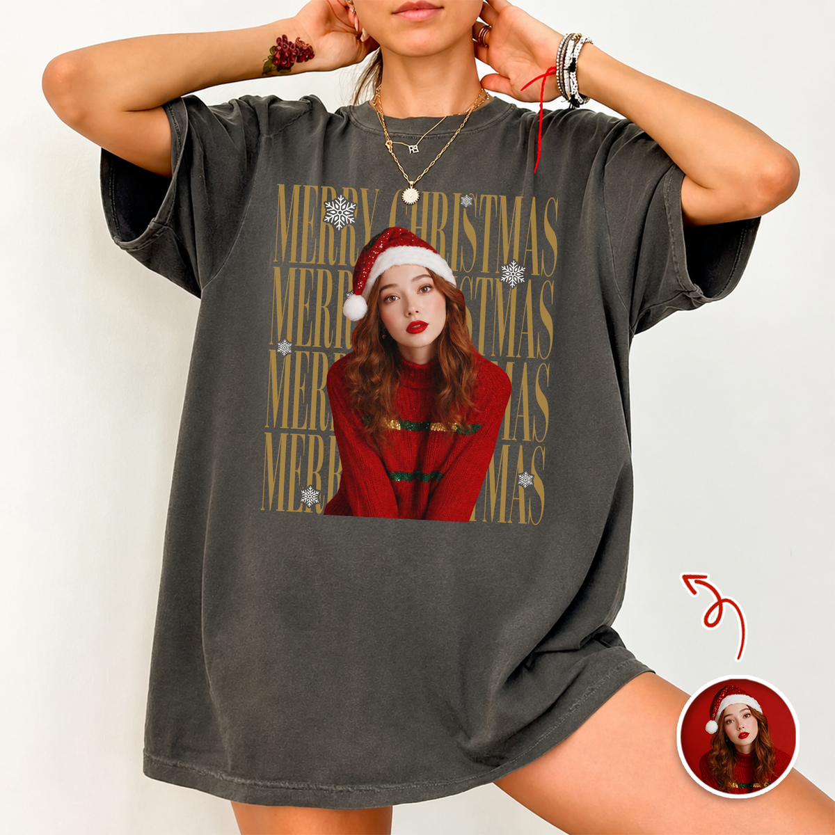 Custom Photo Merry Christmas Retro Comfort Shirt HO82 903334