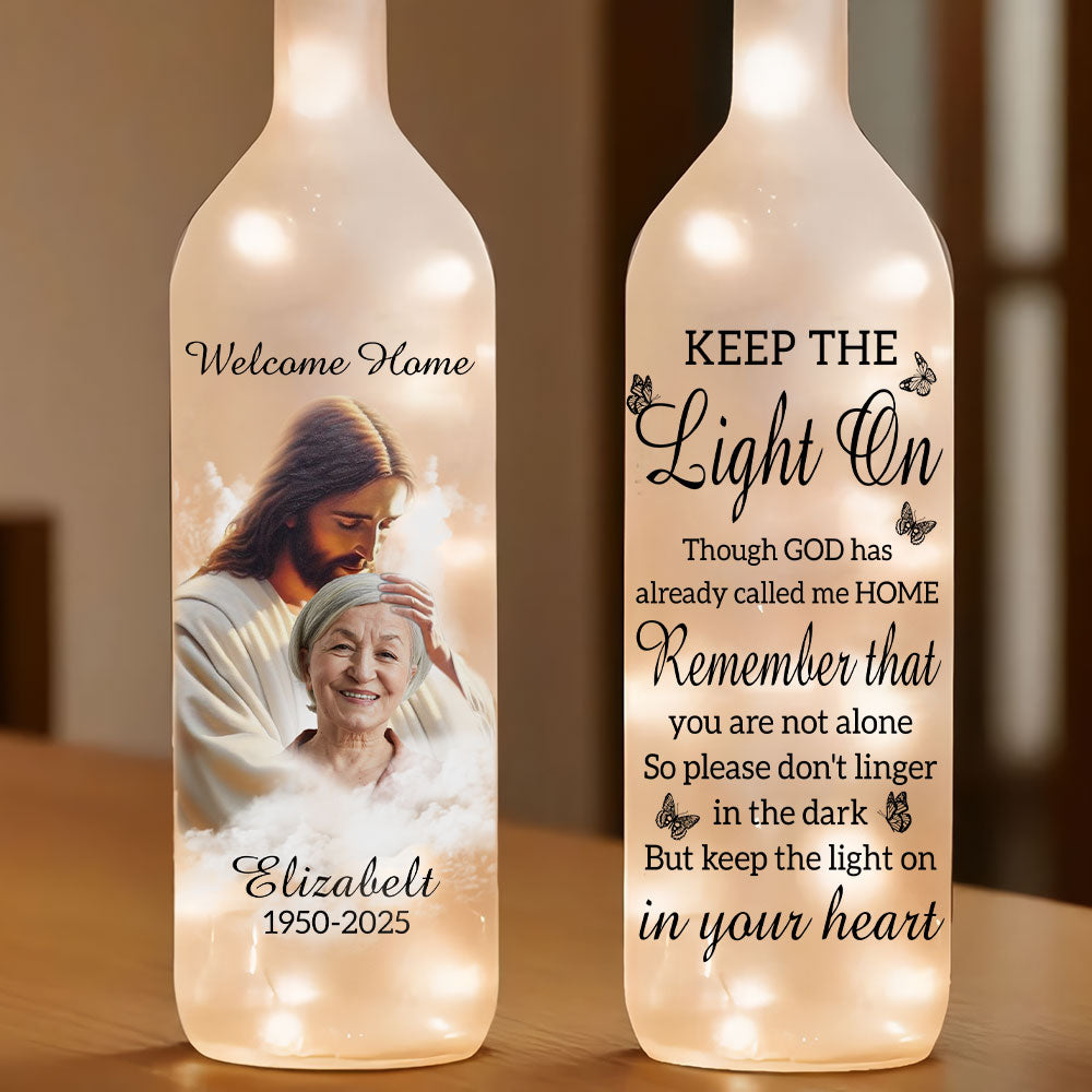 Custom Photo Though Absent, You Are Always Near Bottle Lamp LM32 893209