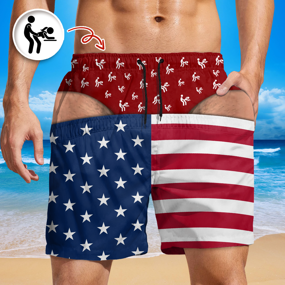 Personalized Funny Adult Swim Trunks Fake Underwear Beach Short CH07 180378
