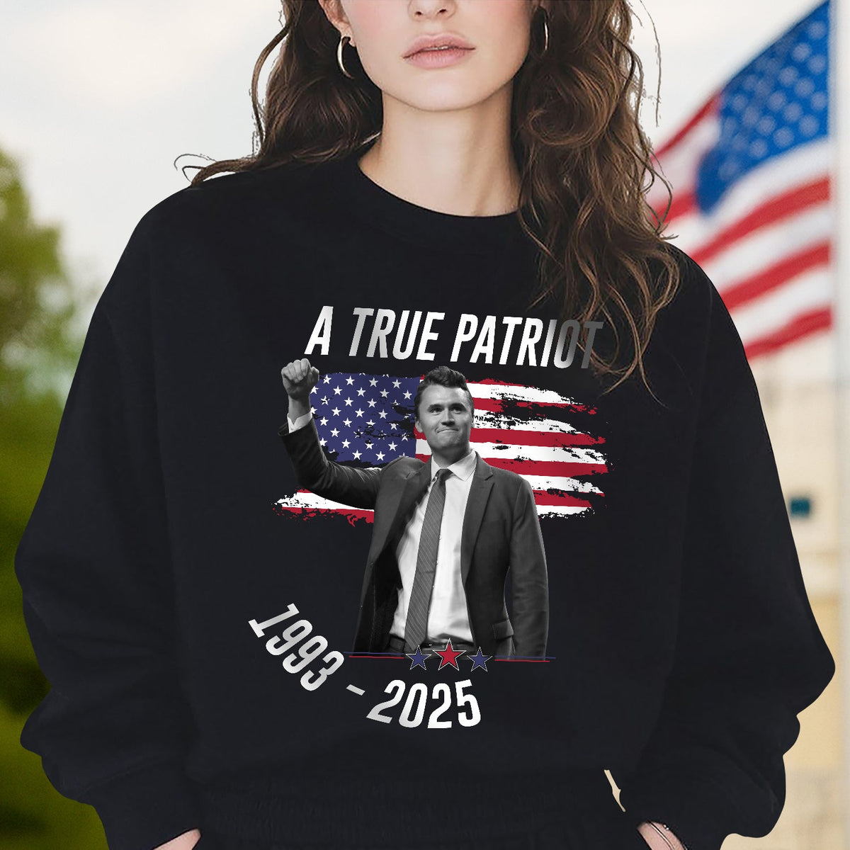 Charlie Kirk - A True Patriot Dark Shirt LM32 65435