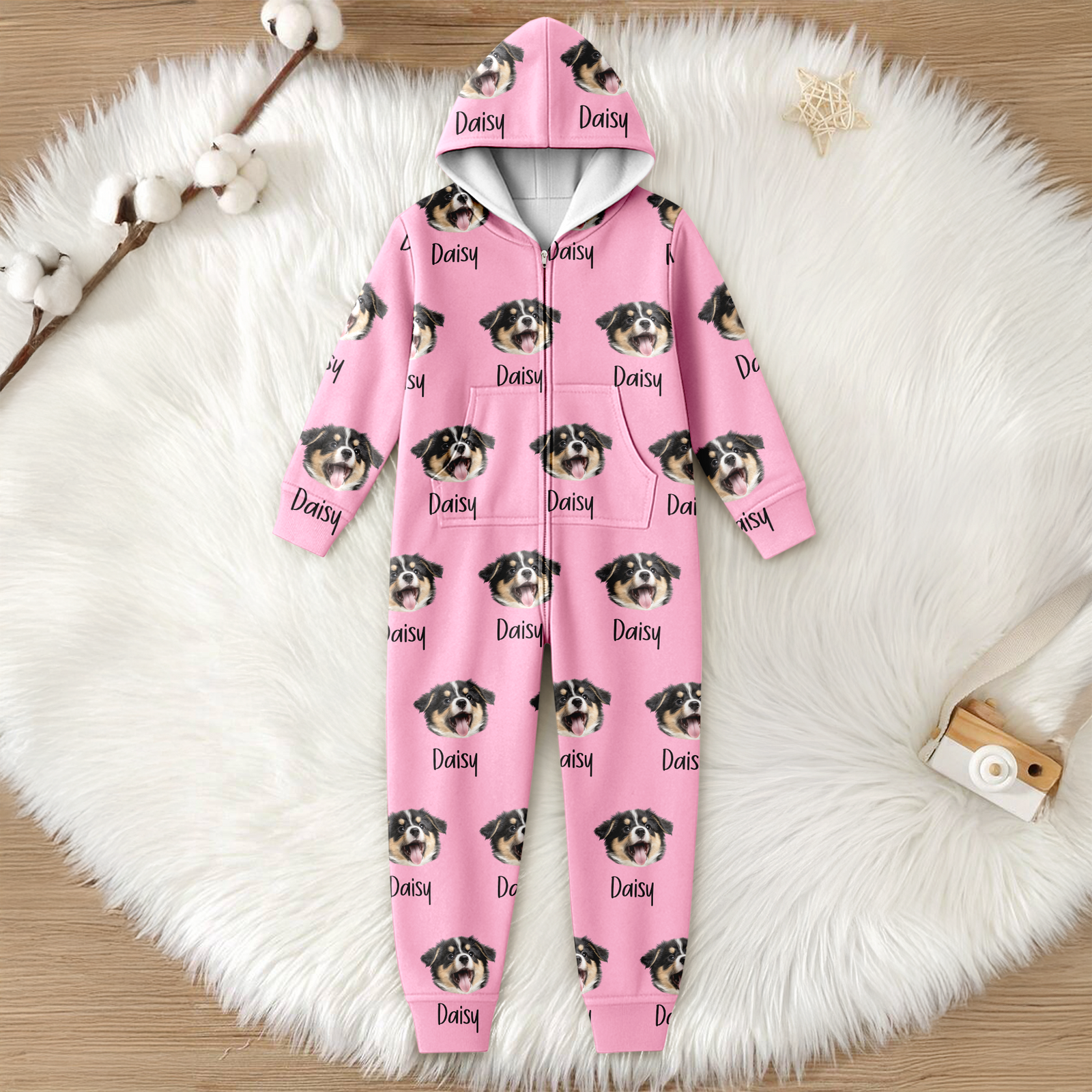 Custom Pet Face & Name Onesie Pajamas Christmas Gift For Pet Lovers TH10 171053