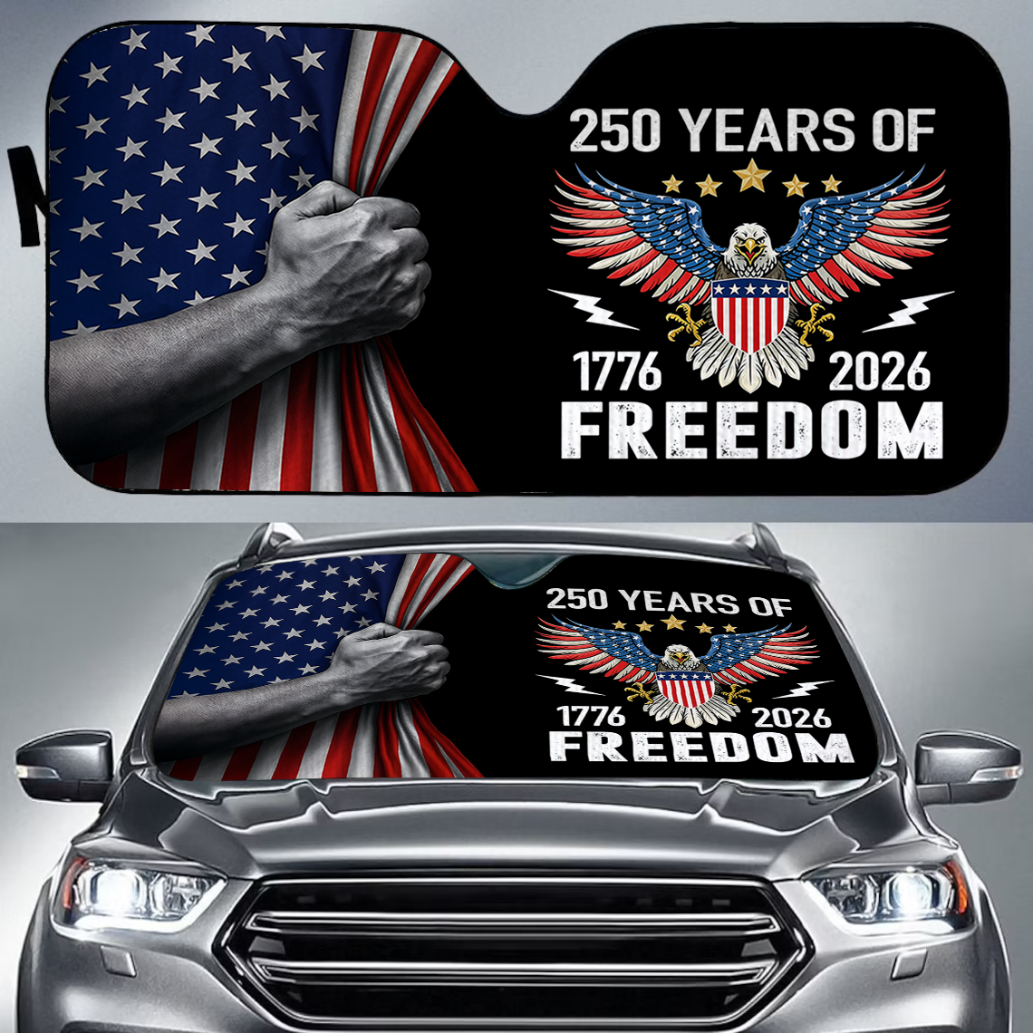 250 Years Of Freedom - 250th Anniversary of America Patriotic Car Sunshade CH07 910244