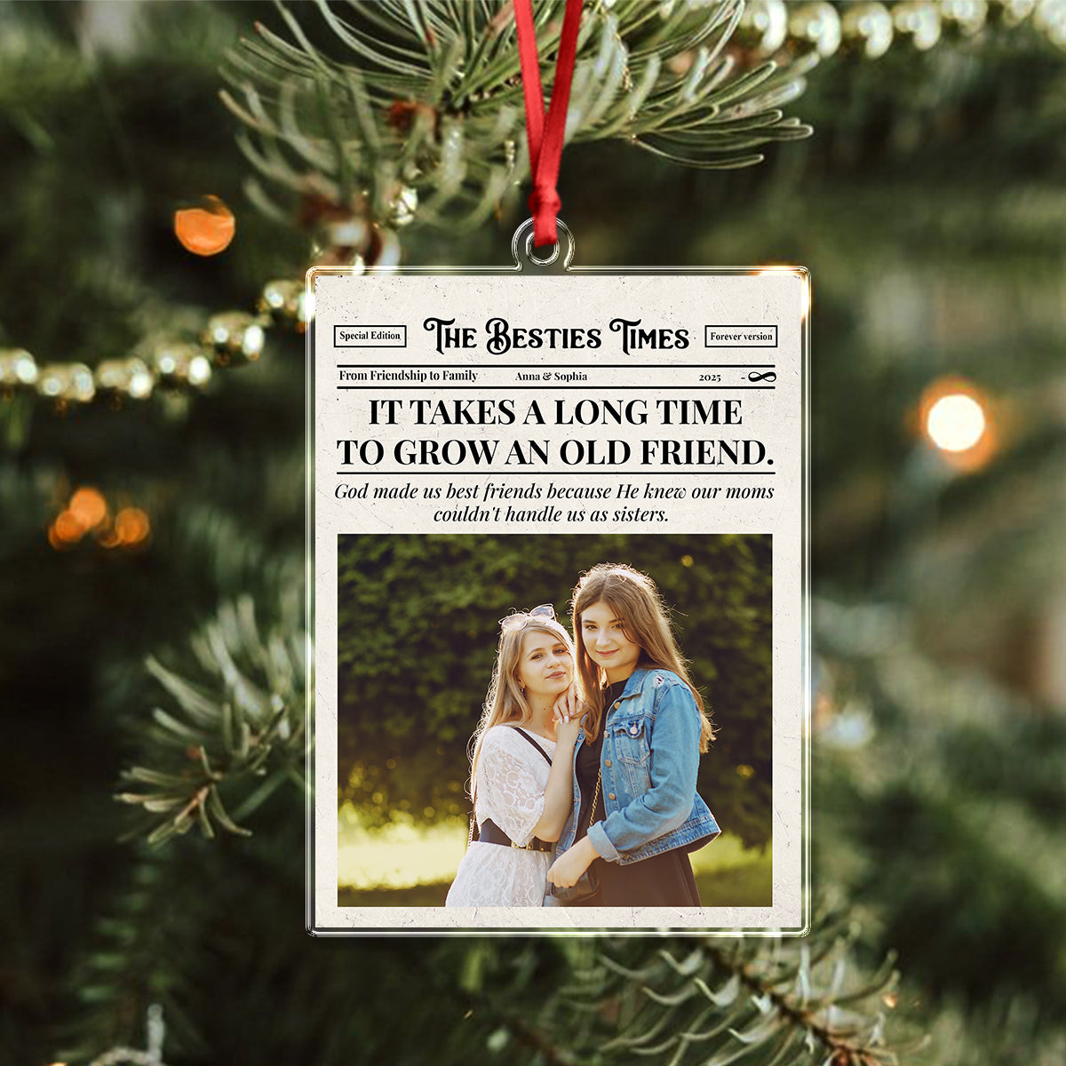 Custom Photo The BFF Times Acrylic Ornament Christmas Gift For Besties HO82 894730