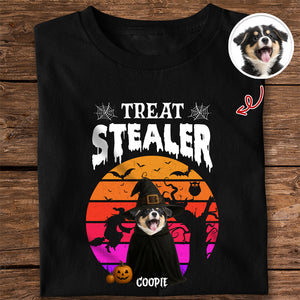 Custom Photo Dog Treat Stealer Halloween Dark Shirt HA75 897648