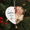 Custom Photo Baby's First Christmas Heart Ceramic Ornament Baby Christmas Tree Decoration Gift HO82 903428