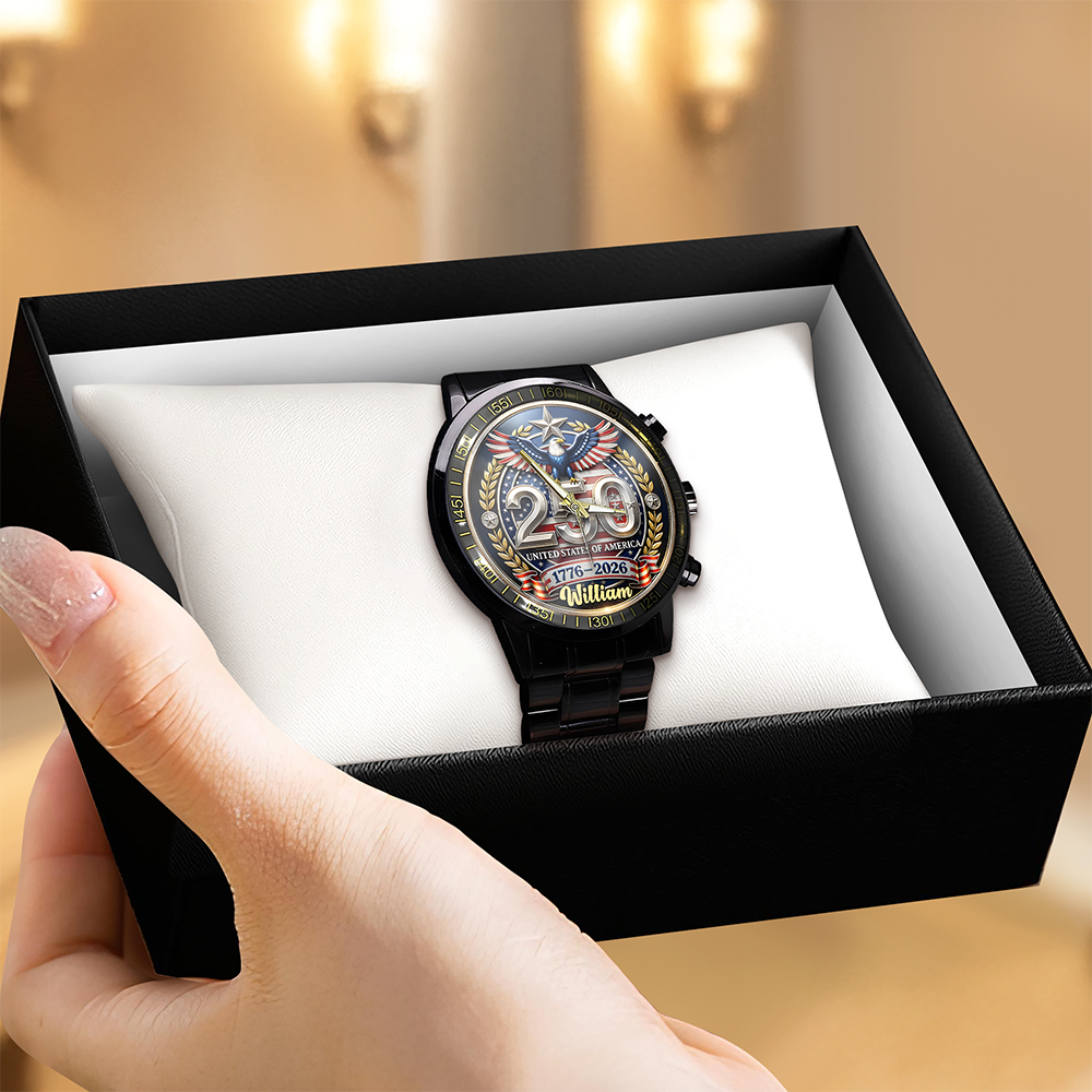 Custom Name 250th United States Of America 1776–2026 Anniversary Patriotic Wrist Watch CH07 911148