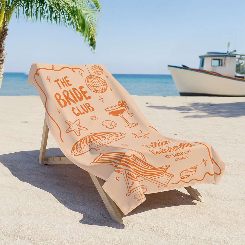 Personalized Bachelorette Beach Towel – Bridesmaids & Girls Trip Custom Towel Gift CH07 911010