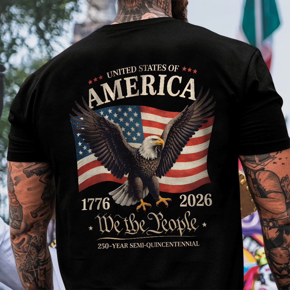 America 250th Anniversary We The People Patriotic Eagle Back Shirt HA75 920938