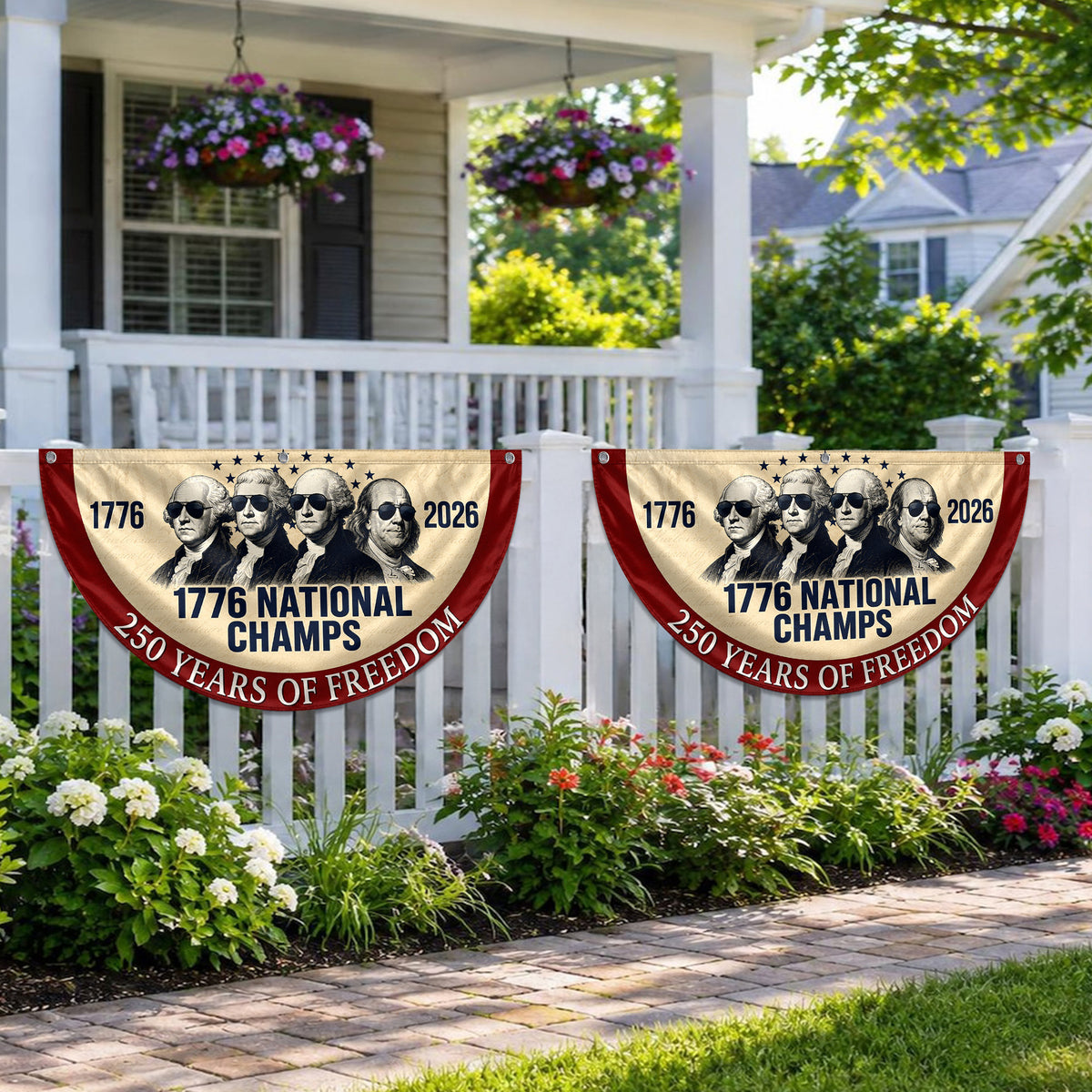 1776 National Champs 250 Years of Freedom Non-Pleated Fan Flag CH07 911974