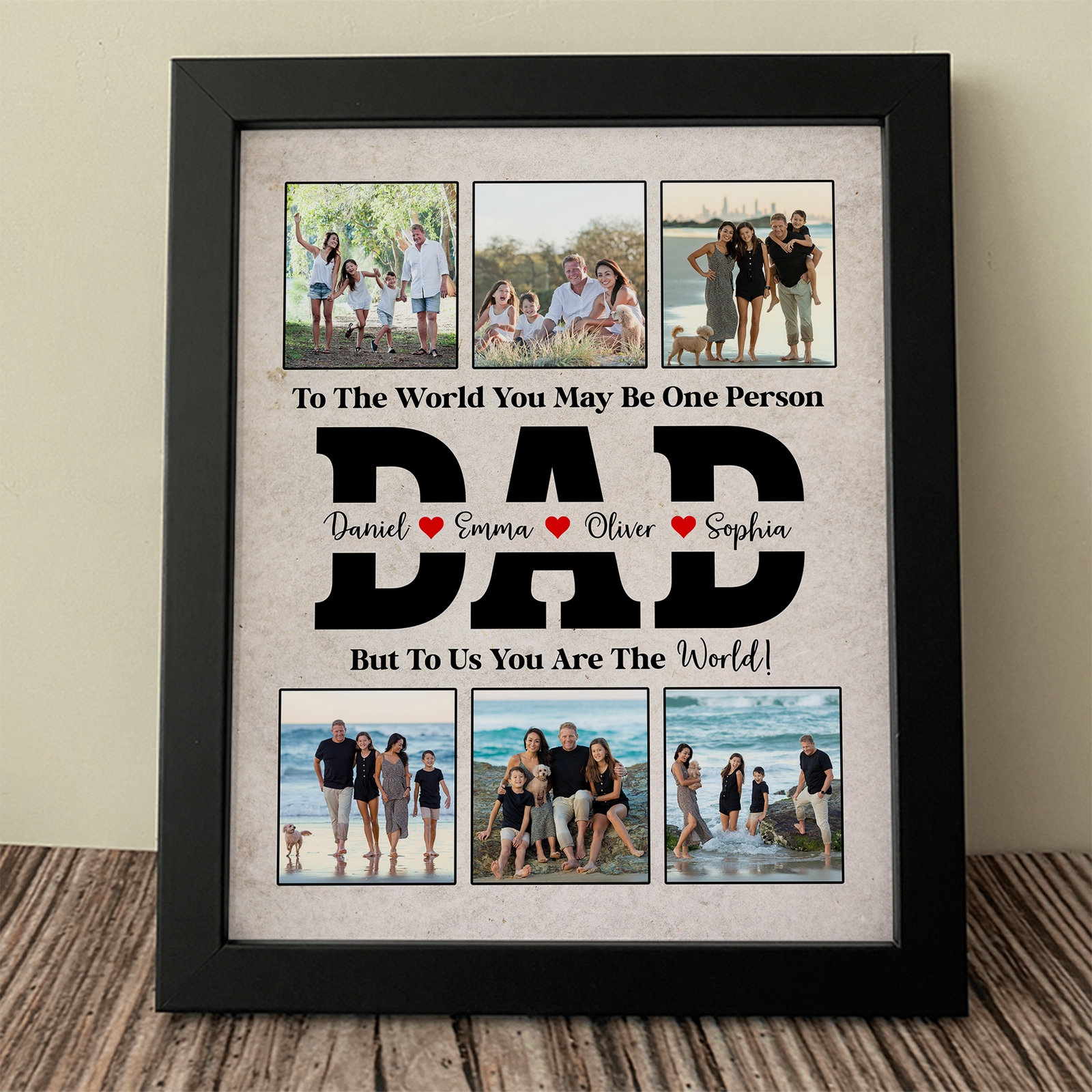 Custom Photo To Me You Are The World Picture Frame Father's Day Gift HA75 892296