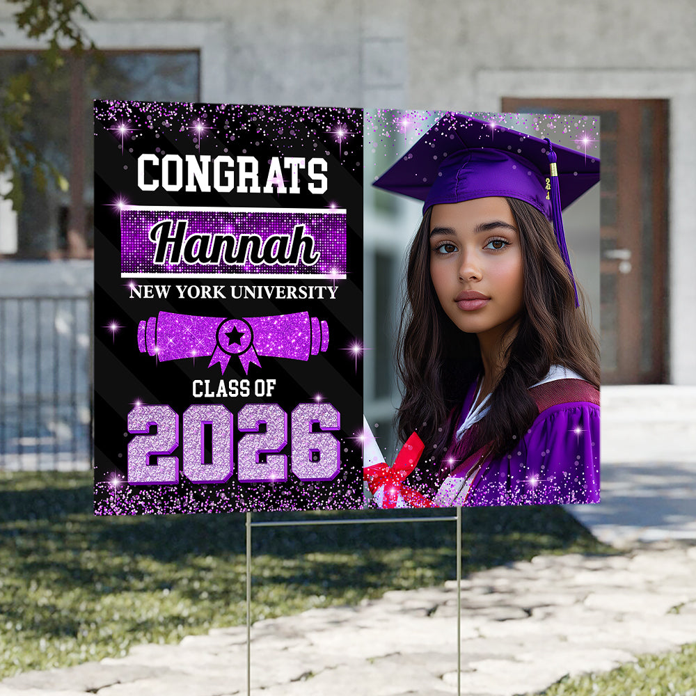 Custom Photo Congrats Class of 2026 Graduation Yard Sign CH07 910734