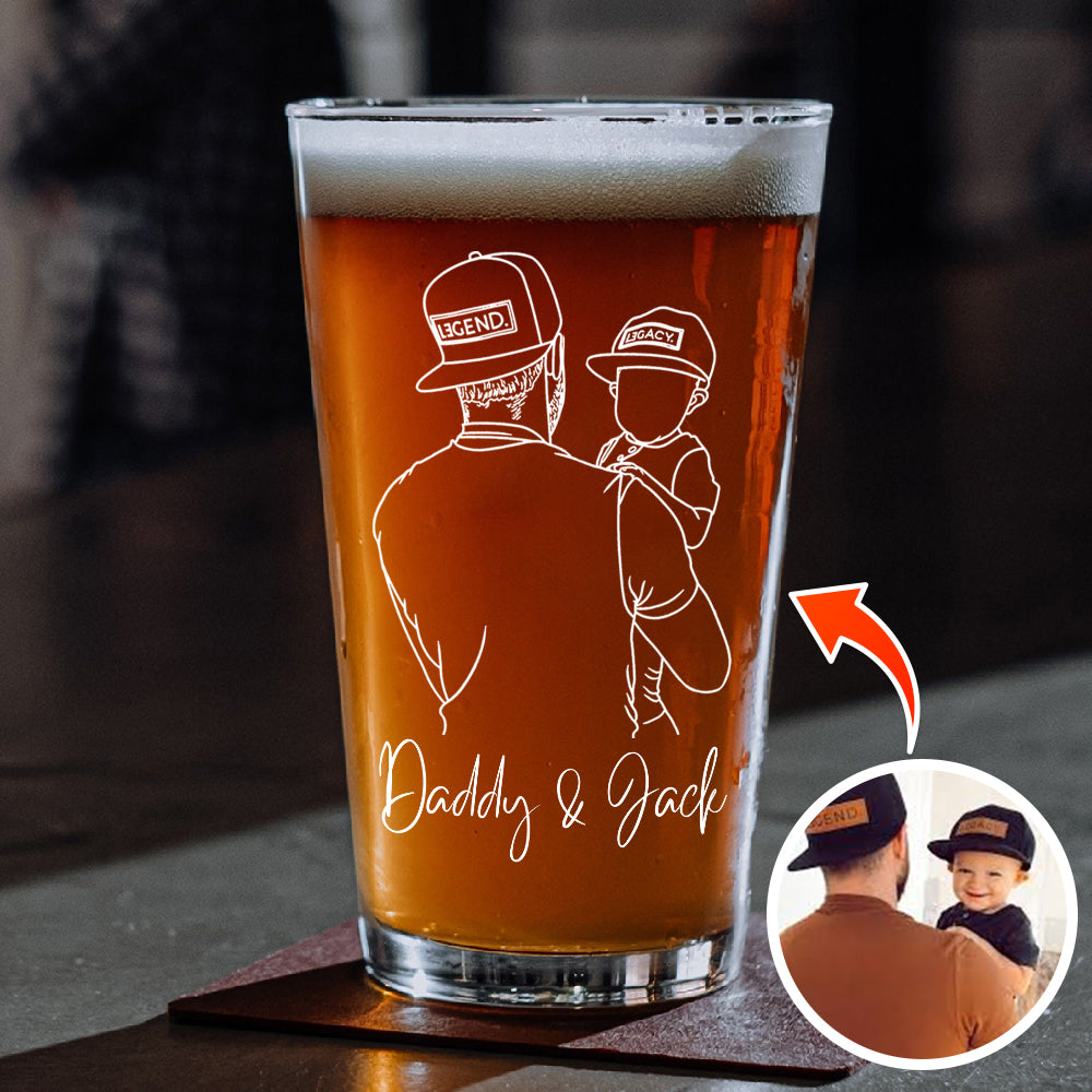Custom Photo Dad and Kid Beer Glass - Gift for Father’s Day LM32 899985