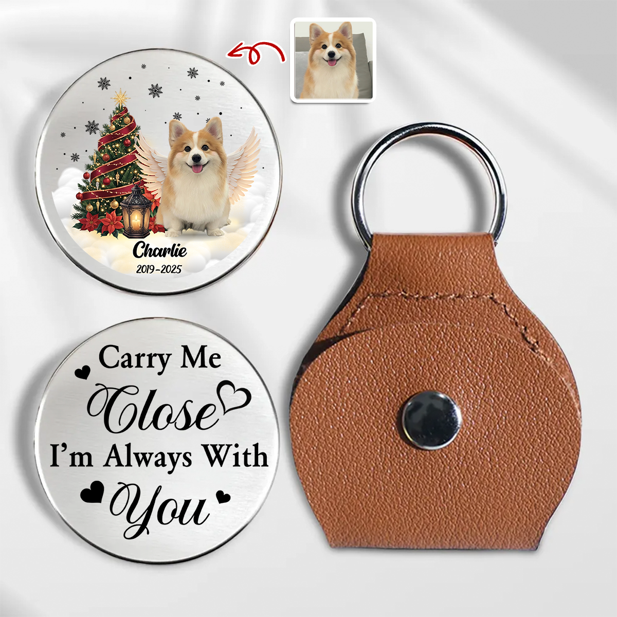 Custom Photo I Will Carry You With Me Until I See You Again Memorial Dog Pocket Hug HA75 897954