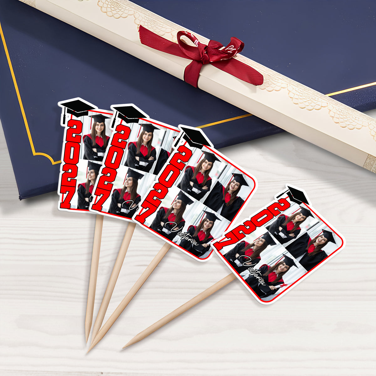 Custom Photo 2025 Graduation Party Decoration Cupcake Toppers LM32 893265