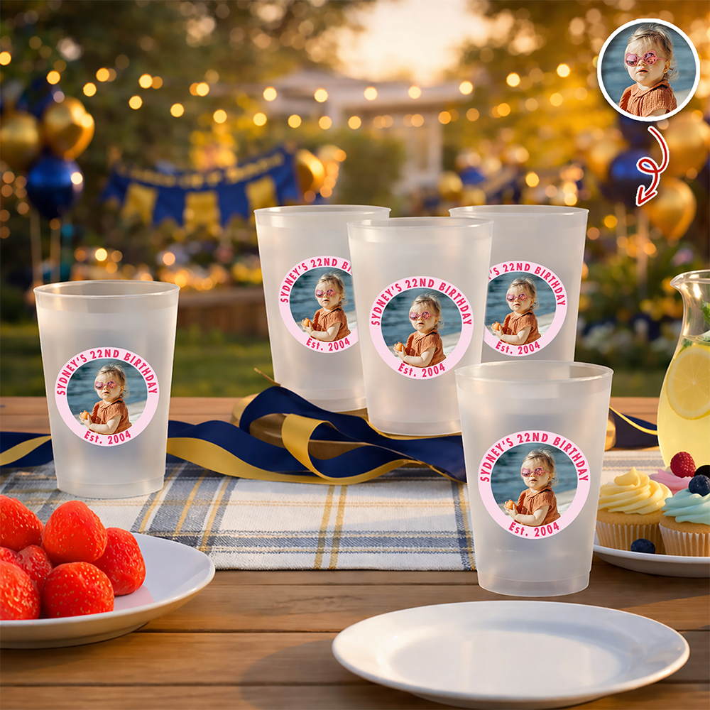 Custom Photo Drink Cups, Unique Party Favor, Birthday Decor HA75 921210