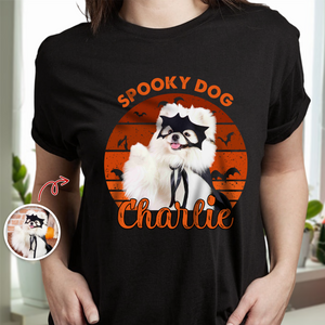 Custom Dog Cat Photo Pet Spooky Halloween Dark Shirt HO82 894986