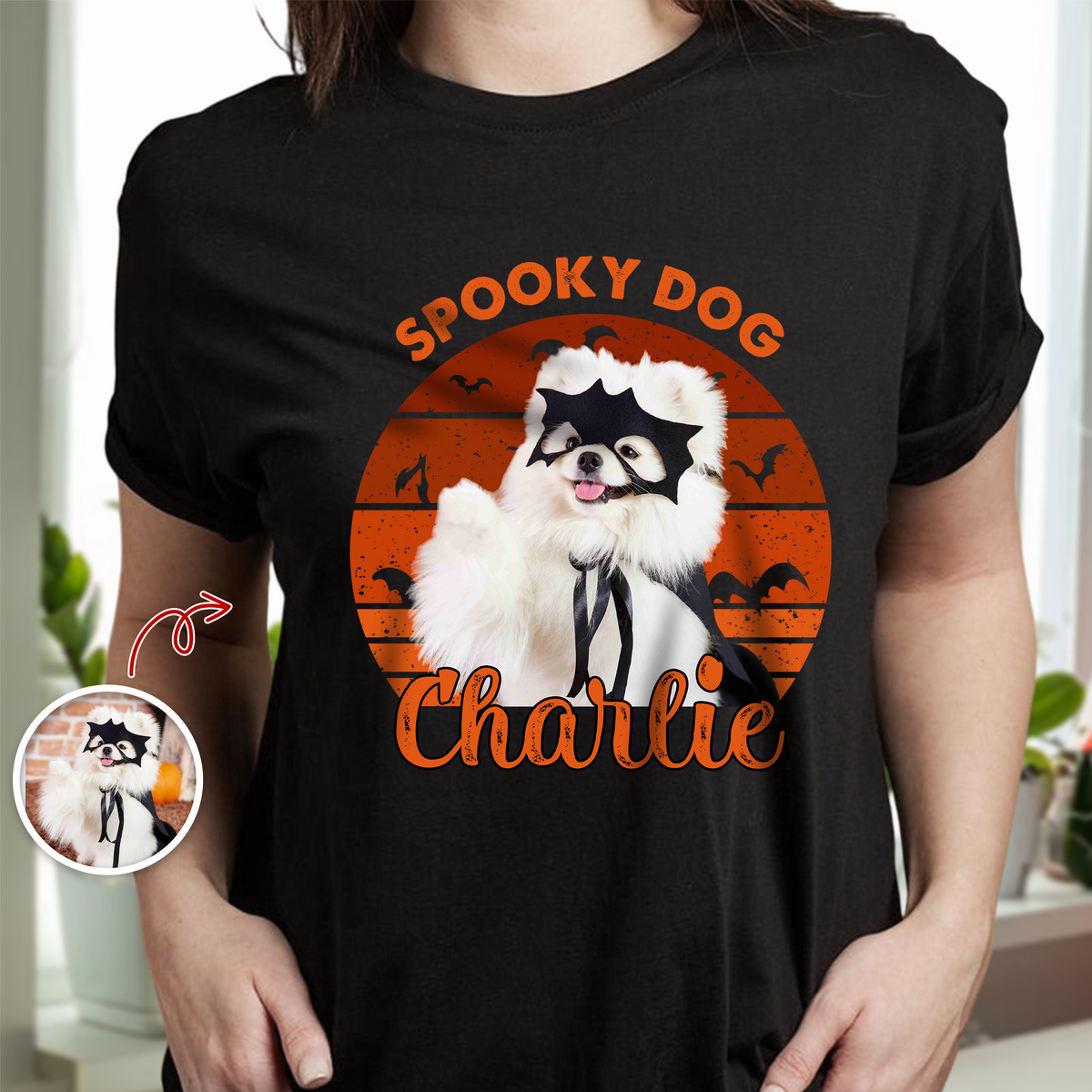 Custom Dog Cat Photo Pet Spooky Halloween Dark Shirt HO82 894986