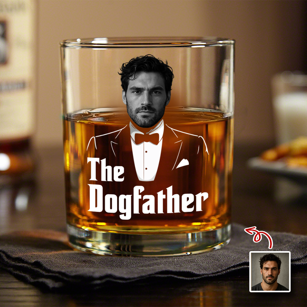 Custom The Dogfather Photo Whiskey Glass Gift For Dod Dad TH10 896731