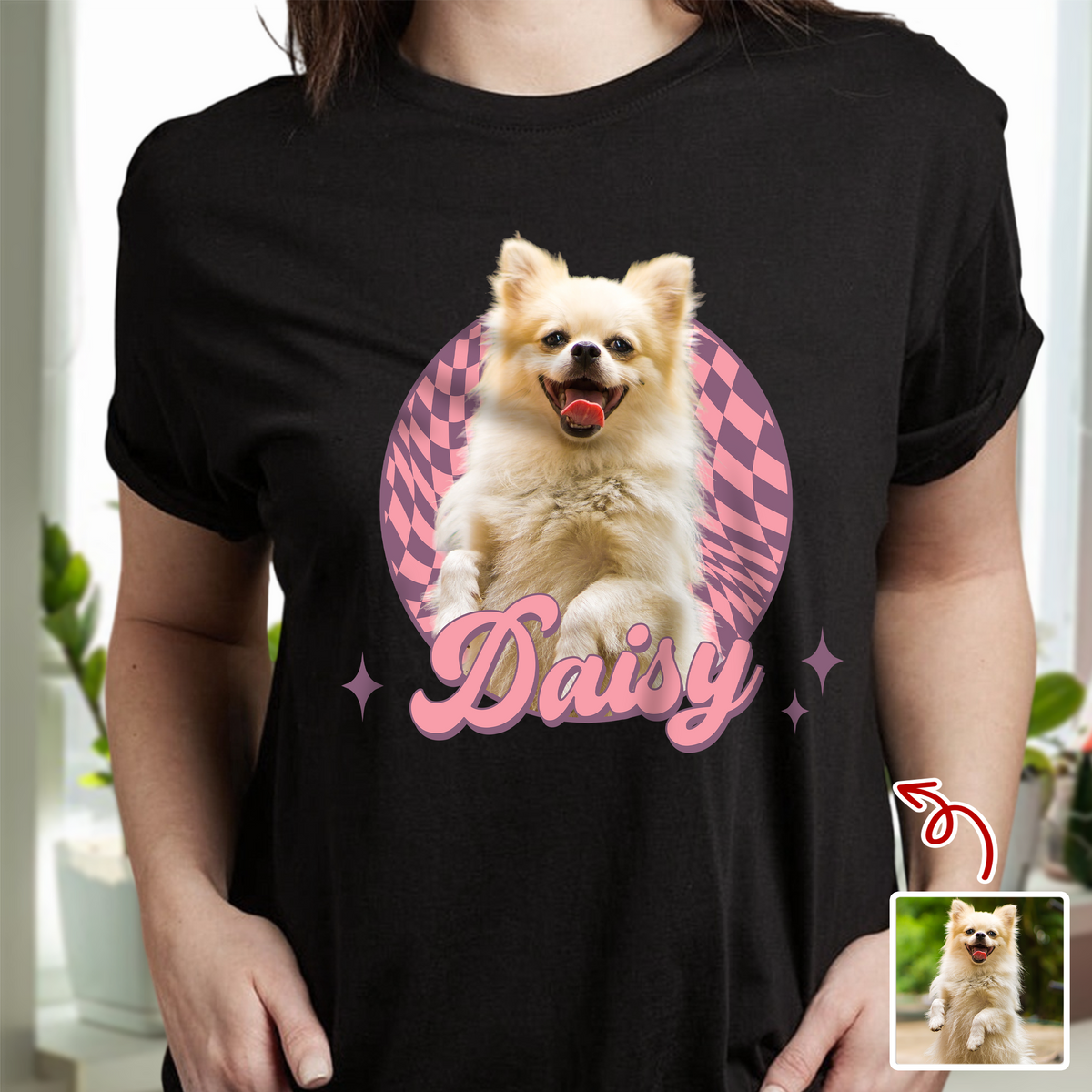 Custom Cute Dog Photo Retro Dark Shirt For Dog Lovers LM32 895645