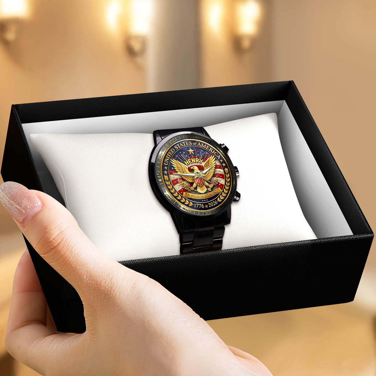 Custom Name America 250th Anniversary 1776 - 2026 Patriotic Wrist Watch CH07 911166
