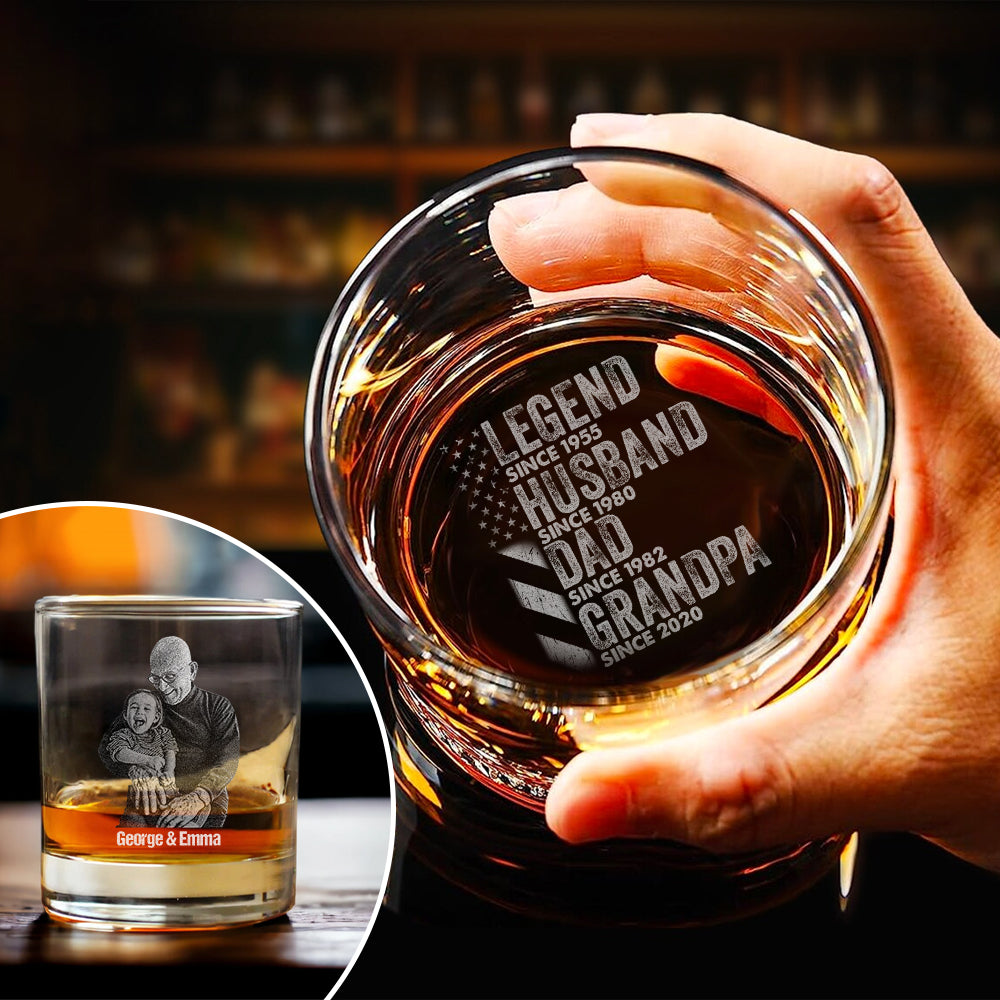 Custom Photo Legend Husband Dad Whiskey Glass TH10 892929
