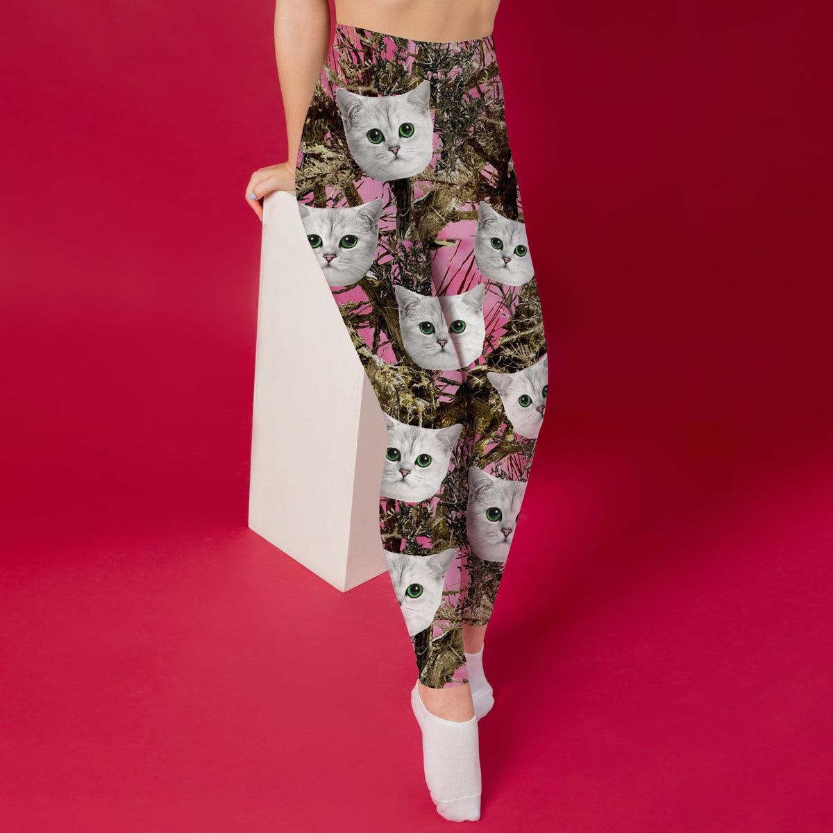 Custom Cat Photo Camo Background Legging HO82 900484